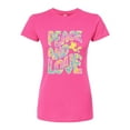 thumbnail image 1 of Peanuts - Peace & Love - Woodstock - Juniors Fitted Graphic T-Shirt, 1 of 5