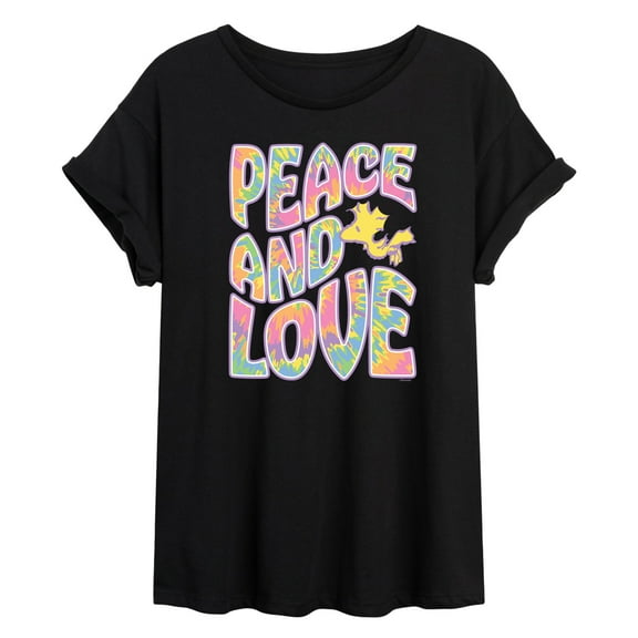 Peanuts - Peace & Love - Woodstock - Juniors Ideal Flowy Muscle T-Shirt
