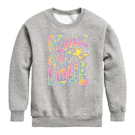 Peanuts - Peace & Love - Woodstock - Toddler & Youth Crewneck Fleece Sweatshirt