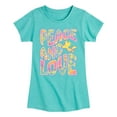 thumbnail image 1 of Peanuts - Peace & Love - Woodstock - Toddler & Youth Girls Short Sleeve Graphic T-Shirt, 1 of 6