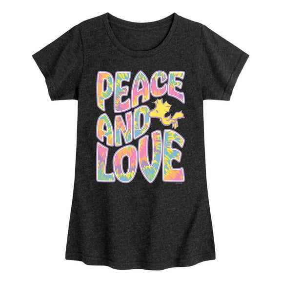 Peanuts - Peace & Love - Woodstock - Toddler & Youth Girls Short Sleeve Graphic T-Shirt