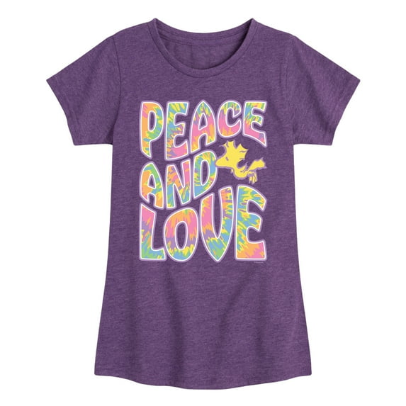 Peanuts - Peace & Love - Woodstock - Toddler & Youth Girls Short Sleeve Graphic T-Shirt