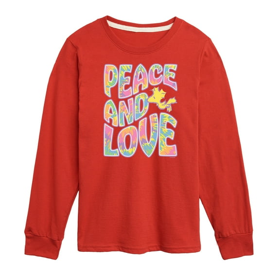 Peanuts - Peace & Love - Woodstock - Toddler & Youth Long Sleeve Graphic T-Shirt