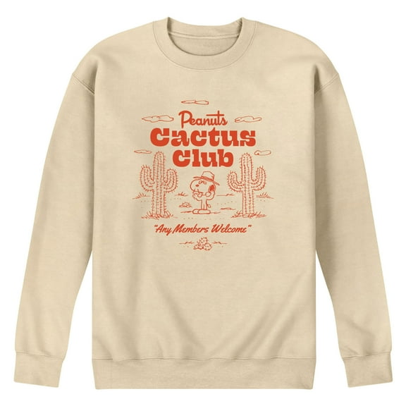 Peanuts - Peanuts Cactus Club - Men's Long Sleeve Crew Fleece Sweatshirt