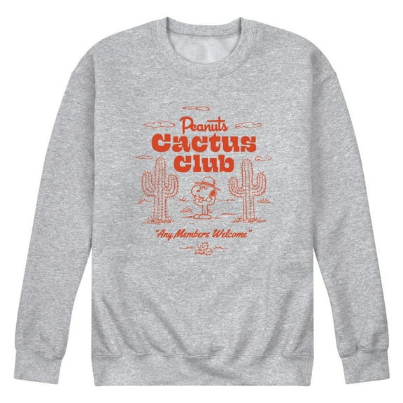 Peanuts - Peanuts Cactus Club - Men's Long Sleeve Crew Fleece Sweatshirt
