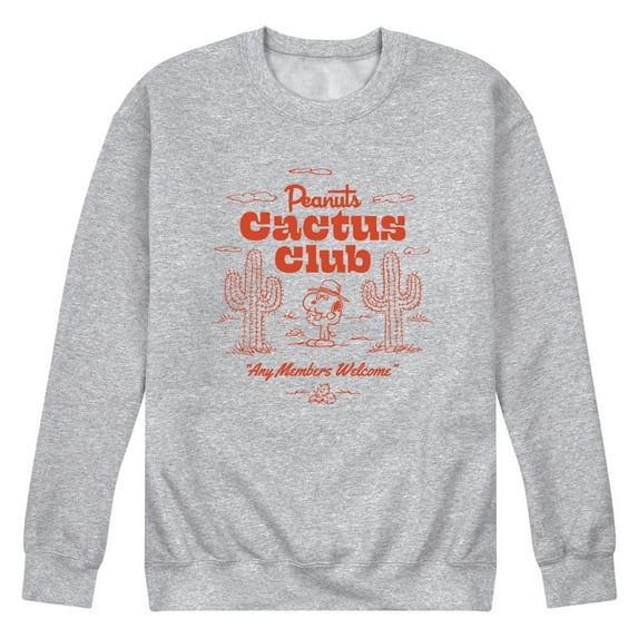 Peanuts - Peanuts Cactus Club - Men's Long Sleeve Crew Fleece Sweatshirt