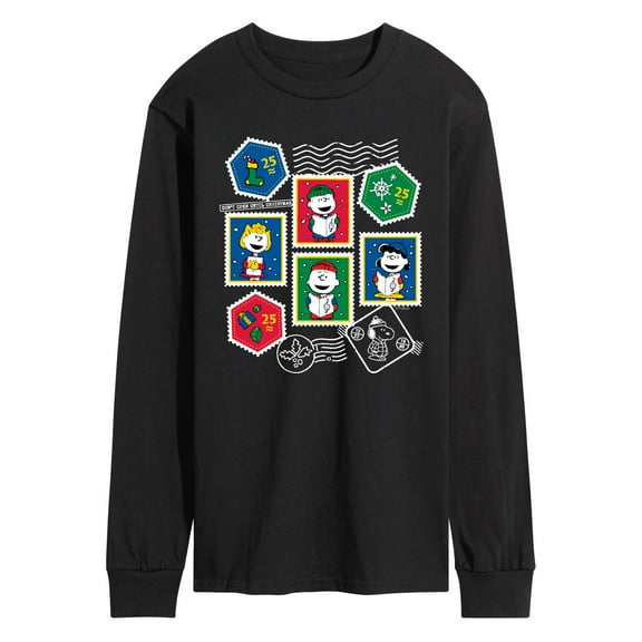 Peanuts - Peanuts Christmas Stamps - Men's Long Sleeve Graphic T-Shirt