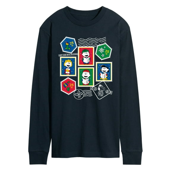 Peanuts - Peanuts Christmas Stamps - Men's Long Sleeve Graphic T-Shirt