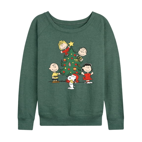 Peanuts - Peanuts Christmas Tree - Women's French Terry Long Sleeve Pullover