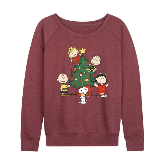 Peanuts - Peanuts Christmas Tree - Women's French Terry Long Sleeve Pullover