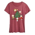 thumbnail image 1 of Peanuts - Peanuts Christmas Tree - Women's Short Sleeve Graphic T-Shirt, 1 of 5