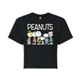 thumbnail image 1 of Peanuts - Peanuts Crew - Juniors Cropped Cotton Blend T-Shirt, 1 of 6