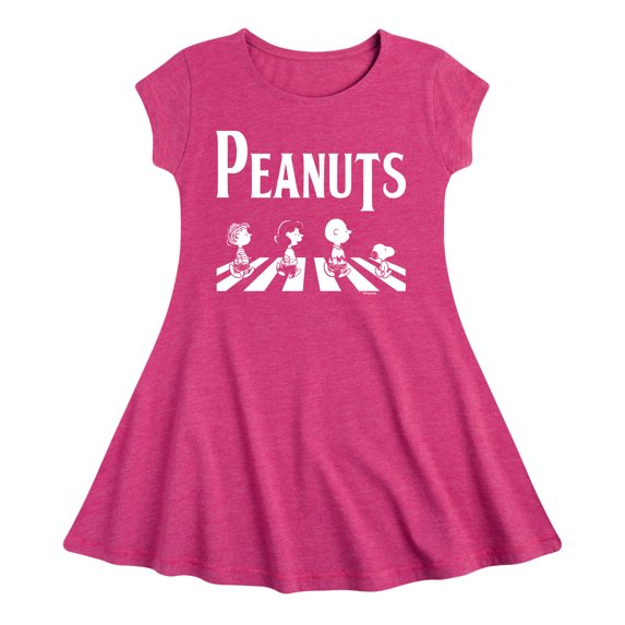 Peanuts - Peanuts Crossing Road - Toddler And Youth Girls Fit And Flare Dress