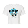 thumbnail image 1 of Peanuts - Peanuts Group Skiing - Juniors Cropped Cotton Blend T-Shirt, 1 of 6