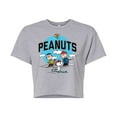 thumbnail image 1 of Peanuts - Peanuts Group Skiing - Juniors Cropped Cotton Blend T-Shirt, 1 of 6
