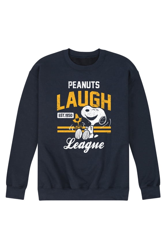 - Peanuts Laugh League - Men's Crew Neck Fleece Pullover