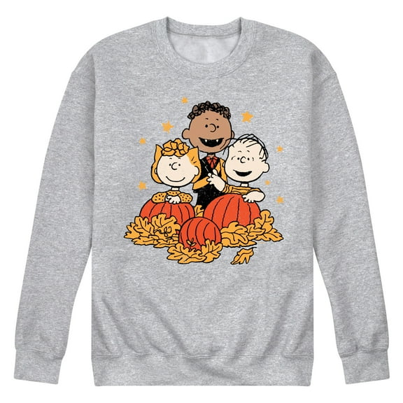 Peanuts - Peanuts Pumpkin Trio - Men's Crew Neck Fleece Pullover