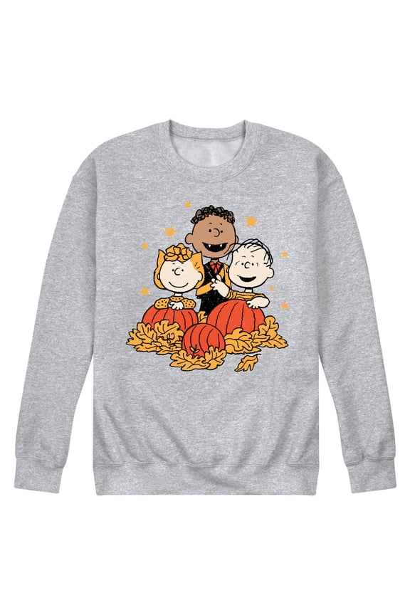 - Peanuts Pumpkin Trio - Men's Crew Neck Fleece Pullover