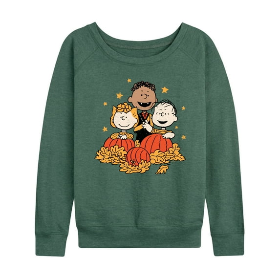 Peanuts - Peanuts Pumpkin Trio - Women's Lightweight French Terry Long Sleeve Shirt