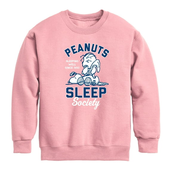 Peanuts - Peanuts Sleep Society - Toddler & Youth Crewneck Fleece Sweatshirt