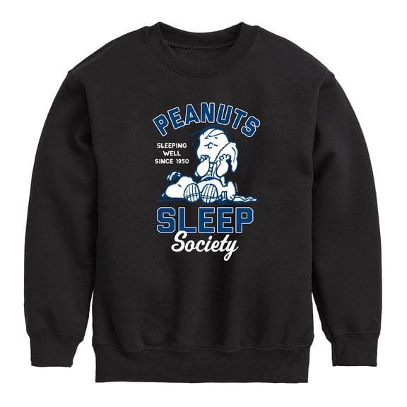 Peanuts - Peanuts Sleep Society - Toddler & Youth Crewneck Fleece Sweatshirt