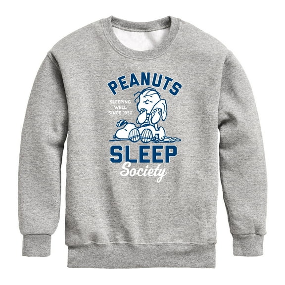 Peanuts - Peanuts Sleep Society - Toddler & Youth Crewneck Fleece Sweatshirt