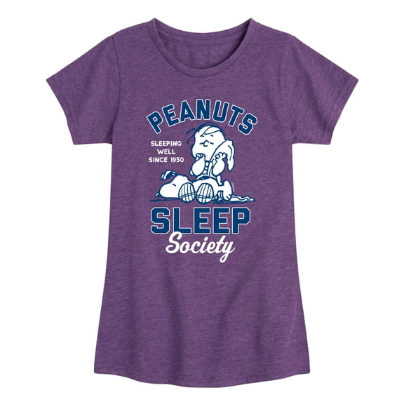 Peanuts - Peanuts Sleep Society - Toddler & Youth Girls Short Sleeve Graphic T-Shirt