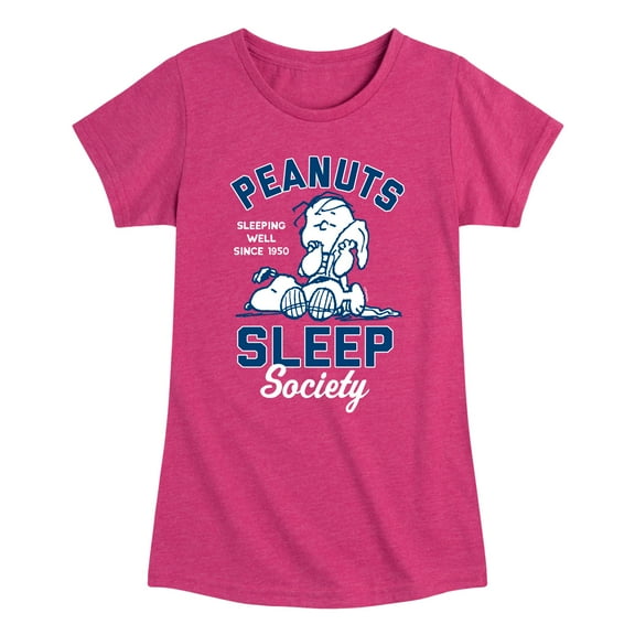 Peanuts - Peanuts Sleep Society - Toddler & Youth Girls Short Sleeve Graphic T-Shirt