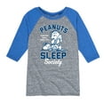 thumbnail image 1 of Peanuts - Peanuts Sleep Society - Toddler & Youth Raglan Graphic T-Shirt, 1 of 5