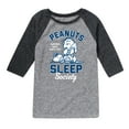 thumbnail image 1 of Peanuts - Peanuts Sleep Society - Toddler & Youth Raglan Graphic T-Shirt, 1 of 5