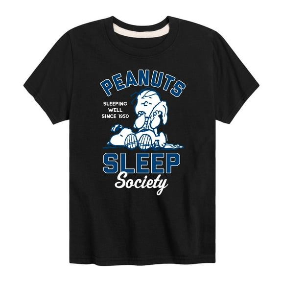 Peanuts - Peanuts Sleep Society - Toddler & Youth Short Sleeve Graphic T-Shirt