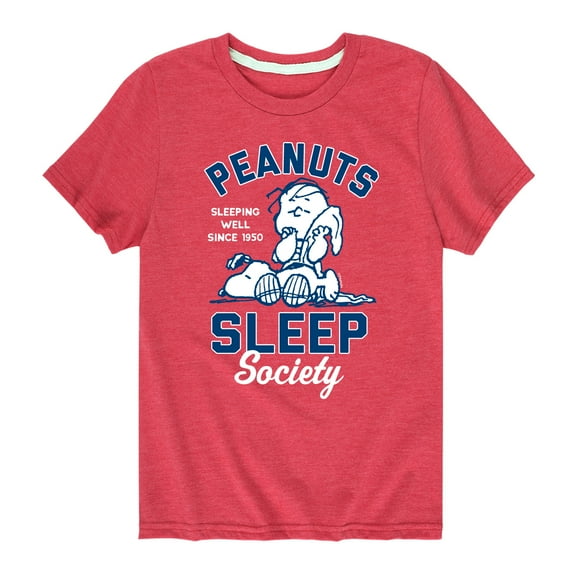 Peanuts - Peanuts Sleep Society - Toddler & Youth Short Sleeve Graphic T-Shirt