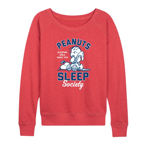 Peanuts - Peanuts Sleep Society - Women's Lightweight French Terry Pullover