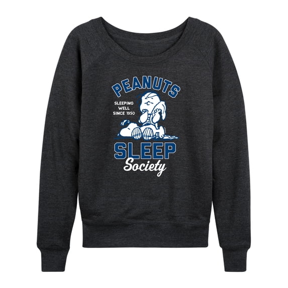 Peanuts - Peanuts Sleep Society - Women's Lightweight French Terry Long Sleeve Shirt
