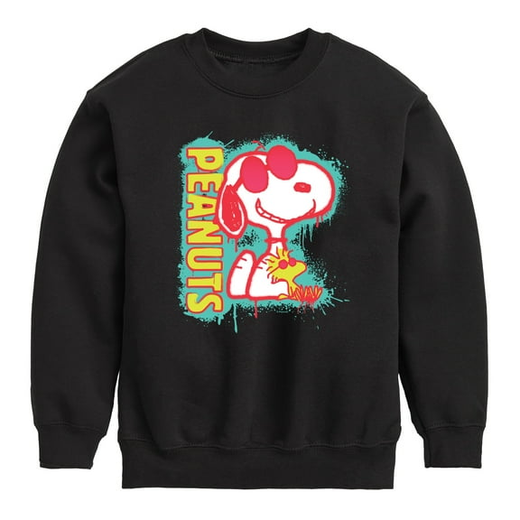 Peanuts - Peanuts Snoopy Woodstock - Toddler And Youth Crewneck Fleece Sweatshirt