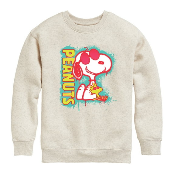 Peanuts - Peanuts Snoopy Woodstock - Toddler And Youth Crewneck Fleece Sweatshirt