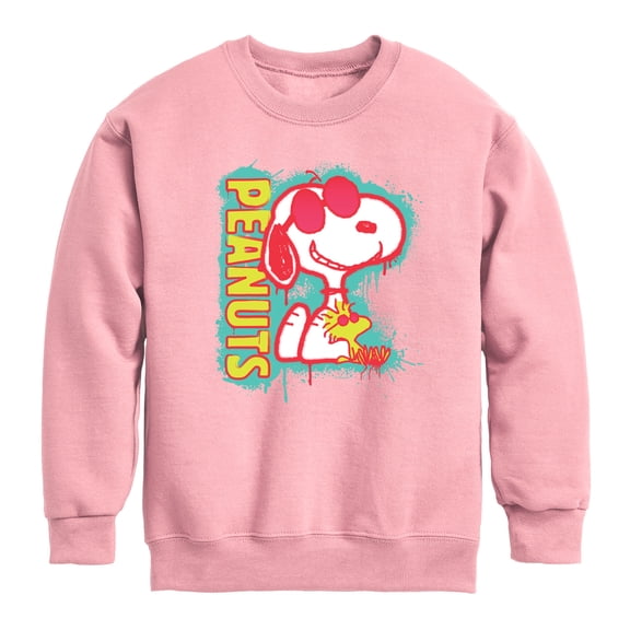 Peanuts - Peanuts Snoopy Woodstock - Toddler And Youth Crewneck Fleece Sweatshirt
