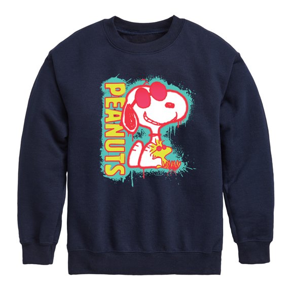 Peanuts - Peanuts Snoopy Woodstock - Toddler And Youth Crewneck Fleece Sweatshirt