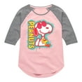 thumbnail image 1 of Peanuts - Peanuts Snoopy Woodstock  - Toddler And Youth Girls Raglan Graphic T-Shirt, 1 of 6