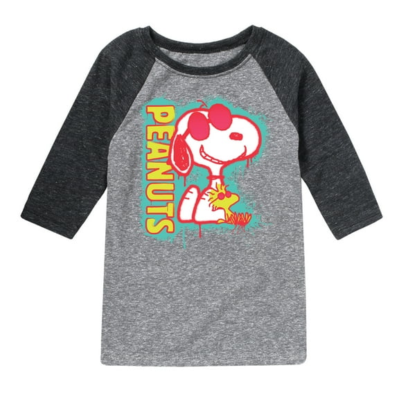 Peanuts - Peanuts Snoopy Woodstock - Toddler And Youth Raglan Graphic T-Shirt