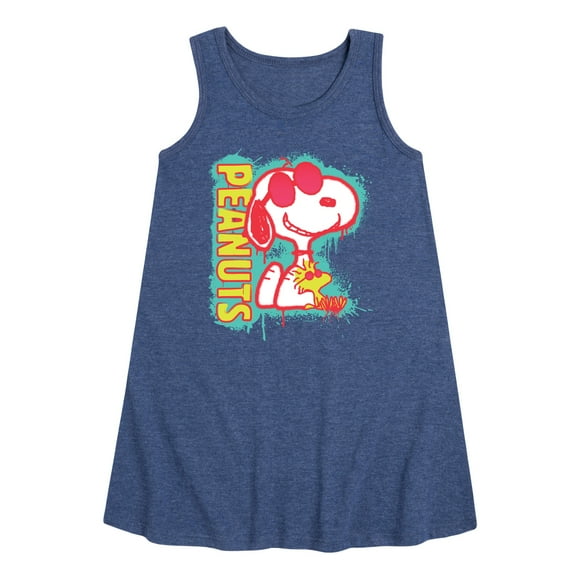 Peanuts - Peanuts Snoopy Woodstock  - Toddler and Youth Girls A-line Dress