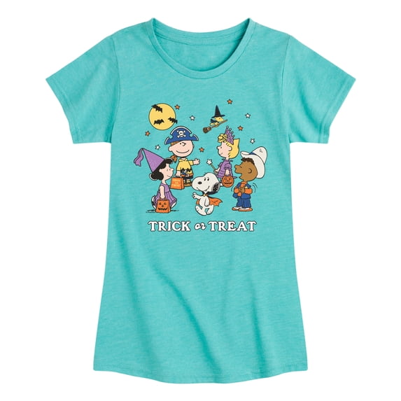 Peanuts - Peanuts Trick or Treat - Youth Girls Fitted Short Sleeve T-Shirt