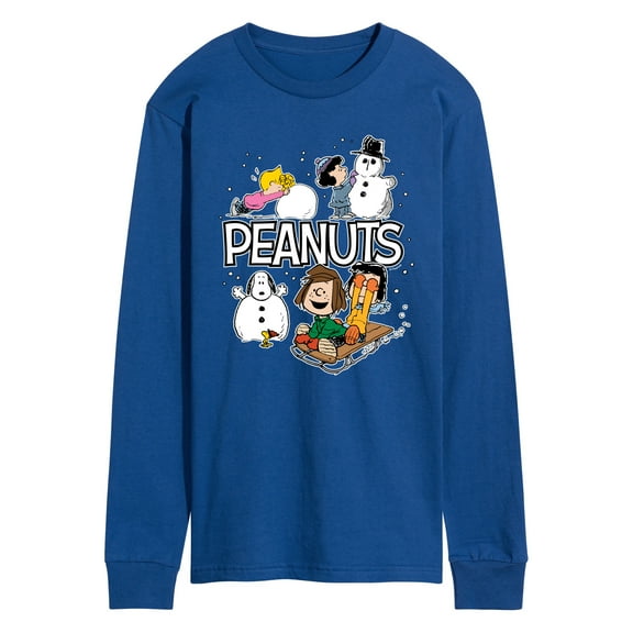 Peanuts - Peanuts Winter Stickers - Men's Long Sleeve Graphic T-Shirt