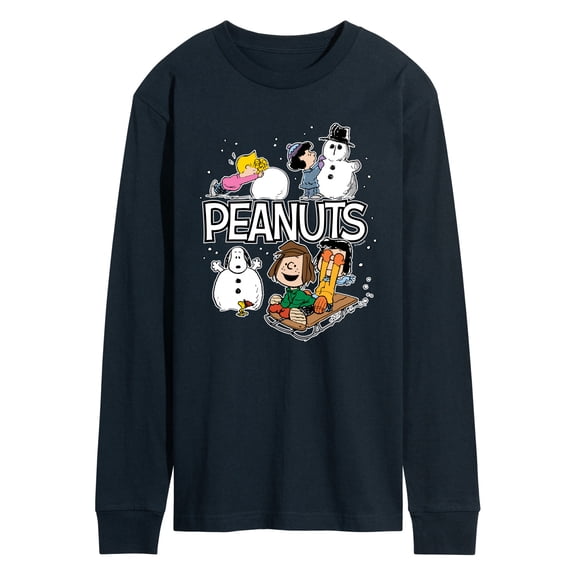 Peanuts - Peanuts Winter Stickers - Men's Long Sleeve Graphic T-Shirt
