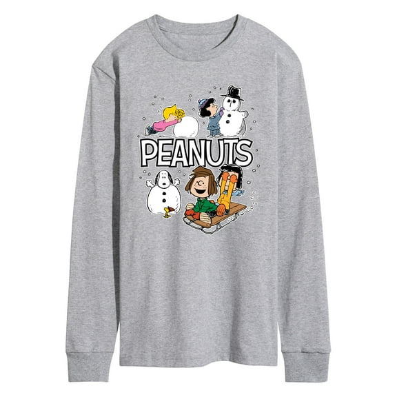 Peanuts - Peanuts Winter Stickers - Men's Long Sleeve Graphic T-Shirt