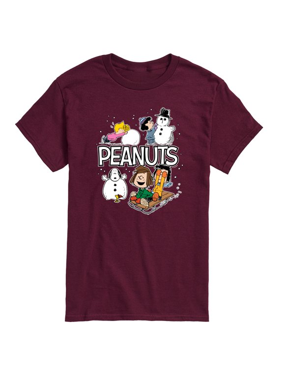 - Peanuts Winter Stickers Men's Short Sleeve Graphic T-Shirt