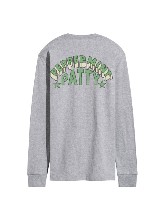 - Peppermint Baseball Men's Long Sleeve Graphic T-Shirt