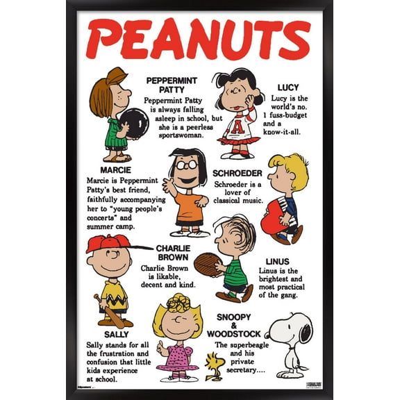 Peanuts: Persistence - Group Wall Poster, 22.375" x 34" Framed