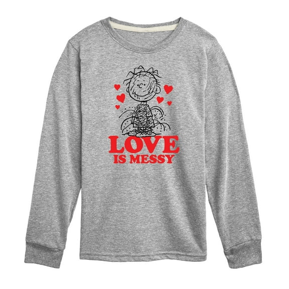 Peanuts - Pigpen Love Is Messy - Toddler And Youth Long Sleeve Graphic T-Shirt