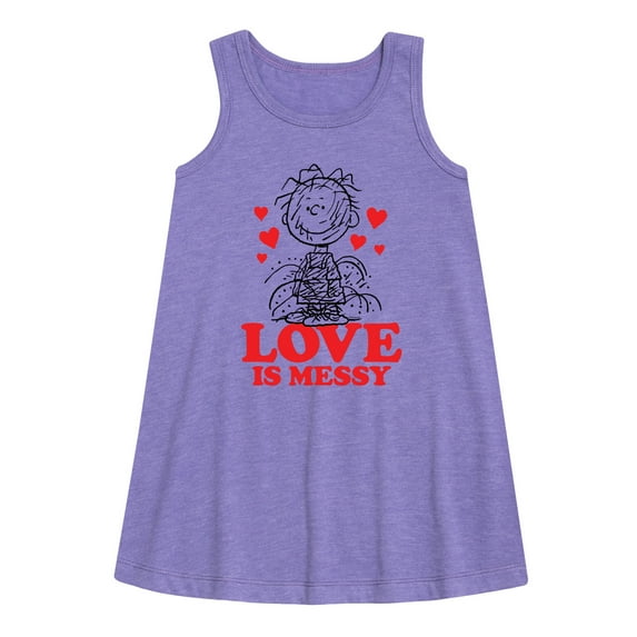 Peanuts - Pigpen Love Is Messy - Toddler and Youth Girls A-line Dress